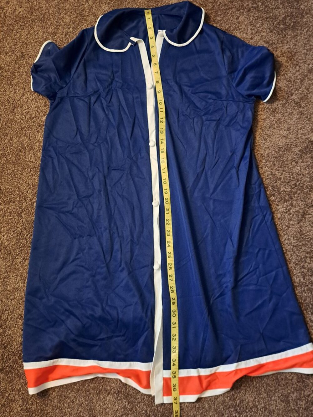 Snowdon Vintage 60's Short Sleeve Patriotic Slip Dress,Nightgown/House Dress - Picture 6 of 9